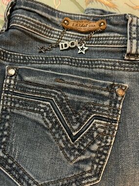 L.A. idol Women's Medium Blue Boot Cut Jeans with Star Charm